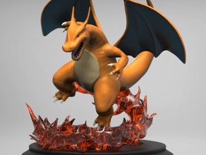 Glurak Figur Skulpturen dragon nintendo pokemon 3d print model - Mito3D
