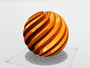 twister art ball christmas ornament decoration diy math parametric vectary 3d print model - Mito3D