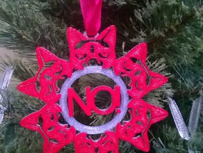 grumpy cat snowflake ornament decor christmas grumpycat 3d print model - Mito3D