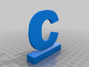 stand 3d printing letter up standing standingc 3d print model - Mito3D