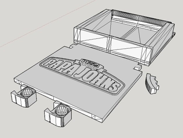 papa johns depois de santa ornamento decoração 3D print model - Mito3D