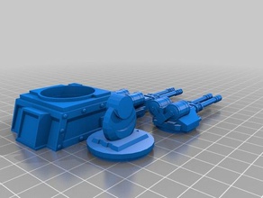 anti aircraft emplacement 3d printing gun scifi 3d print model - Mito3D