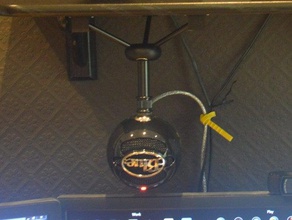 azul bola de neve microfone colchetes office 3d print model - Mito3D