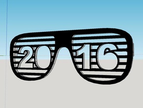 2016 shutter shades heureuse nouvelle année 3d de l'impression des lunettes le réveillon du nouvel an soleil 3d print model - Mito3D