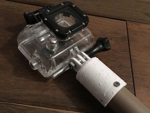 gopro polemount la fotocamera di montaggio videocamera gopole hero 3 mount 3d print model - Mito3D