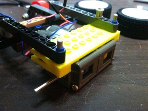 tamiya double gearbox lego mount simpler version 2 robotics 3d print model - Mito3D