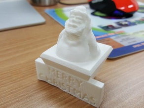babbo natale statua persone il busto creatablelabs creabile d2 3d print model - Mito3D