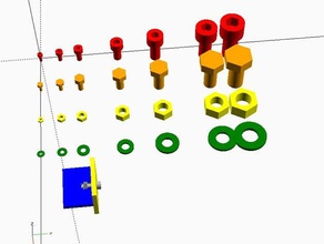 deprecated mcad replacement nuts boltsscad engineering customizer fastener library openscad parametric 3d print model - Mito3D