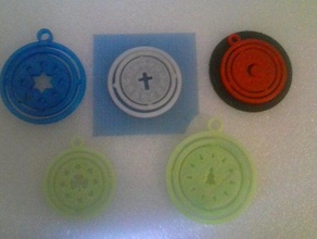 monedas colgantes de adornos decoración personalizador openscad la religión 3d print model - Mito3D
