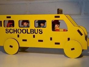playmobil scuola bus telecomandati auto camion dei pompieri il taglio laser parametrico di rimorchio giocattoli 3d print model - Mito3D