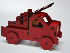 playmobil camion dei pompieri telecomandati il taglio laser parametrico giocattoli 3d print model - Mito3D