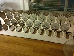 large plywood wine rack kitchen dining lasercut 3d print model - Mito3D