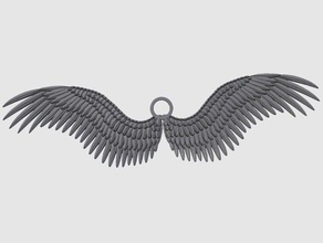 angel wing keychain keychains christian halo holy keyring 3d print model - Mito3D