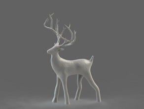 simplified holiday christmas deer lowpoly remix sculptures antler holidays low poly moose newyear reindeer winter 3d print model - Mito3D