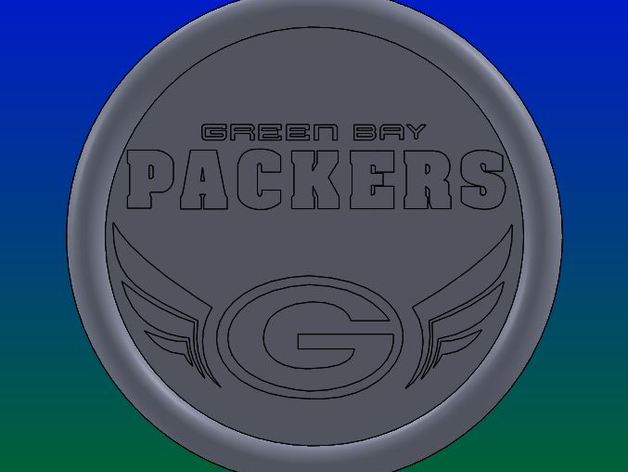 packers coaster food drink 3D print model - Mito3D