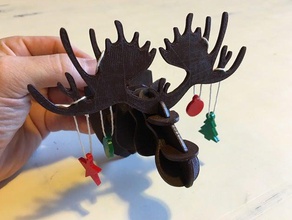 holiday moose head ornaments decor christmas decoration 3d print model - Mito3D