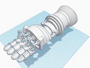 braço esquerdo armadura de v1 diy amour aumentada o corpo do motor as filmagens dedos mão mecânico raphael ir proteção robô sci-fi gratuito servo 3d print model - Mito3D