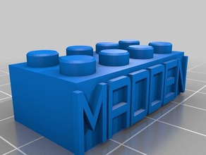 madden özelleştirilmiş lego blok necklacekeychain inşaat oyuncaklar 3d print model - Mito3D