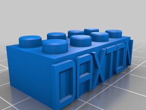 daxton personalizado bloque lego necklacekeychain de la construcción juguetes 3d print model - Mito3D