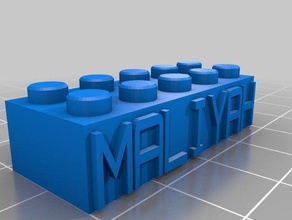 maliyah personalizado bloque lego necklacekeychain de la construcción juguetes 3d print model - Mito3D