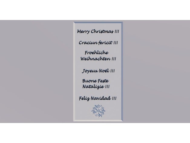 multilingüe navidad placca 3d la impresión merry chrismas 3D print model - Mito3D