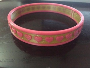 hearts bracelet two colors flexible bracelets 3d print model - Mito3D