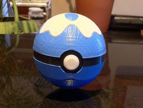 dive ball magnetic clasp toys games 3d printed costume diveball nintendo pokeball pokemon prop 3d print model - Mito3D