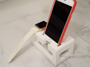 teléfono de la manzana 6-reloj montaje móvil el iphone apple watch dock i-phone stand 3d print model - Mito3D