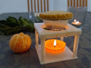 mandalina kıymalı börek daha sıcak mutfak yemek 3d baskı yazıcı apaec mum kutlama Noel kolay yazdırma ateş gıda noel yağ zeytin yağı turuncu ışık tablo tangerine çay ışığı tutucu üst 3d print model - Mito3D