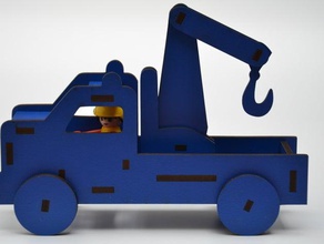 playmobil camion de remorquage modules jeux découpé au laser paramétrique jouets 3d print model - Mito3D