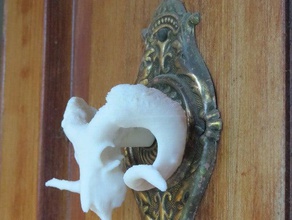 merino sheep skull key old door bell replacement parts 3d print model - Mito3D