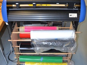 rack 11 rolls vinyl cutter tool holders boxes storage foil 3d print model - Mito3D
