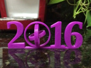 2016 à cardan décor bonne et heureuse année 3d print model - Mito3D