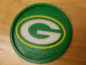 green bay packers coaster 3 color household aaron rodgers alcohol beer brett favre coasters drink football nfl playoffs 3d print model - Mito3D