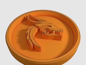 Stammes-Drachen Zeichen logos Kunst gerahmt 3d print model - Mito3D