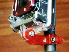 18 mm poste de esquí mount &ndash gopro hero 3 cámara 3d print model - Mito3D