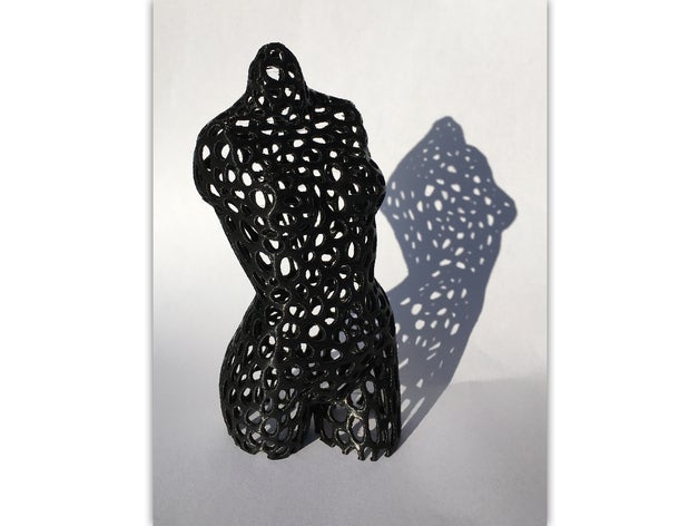 pink panther woman voronoi style cut legs sculptures 3D print model - Mito3D