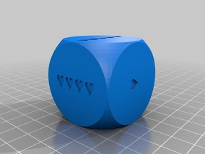 love symbol dice learning customized 3d print model - Mito3D