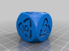1-6 recyclable sign die dice customized 3d print model - Mito3D