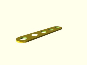 rounded holed bracket parts customizer 3d print model - Mito3D