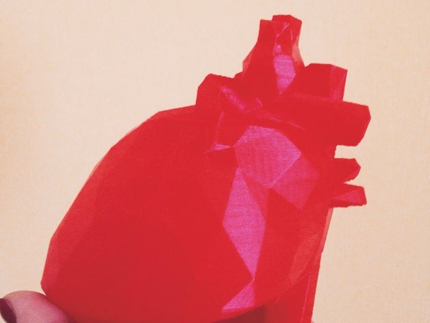 low poly heart model biology 3d fashion 3D print model - Mito3D