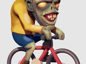 zombie cyclist zombwar other bicycle creature model video game 3d print model - Mito3D