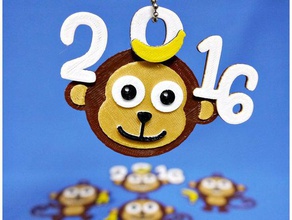 2016 frohes chinesisches neues Jahr-Jahr monkeykeychain Magneten Schlüsselanhänger Tier Tiere Affen 3d print model - Mito3D