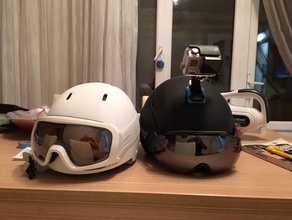 gopro mount curved camera hero 4 helmet 3d print model - Mito3D