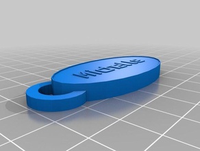 2 michelle oval Anahtarlık özelleştirilmiş 3d print model - Mito3D