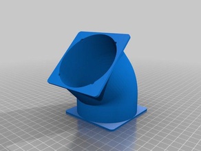 Nebel-adapter für jede Größe Lüfter adapter Verteiler-Rohr Winkel 3d drucken angepasst 3d print model - Mito3D