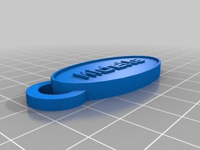 3 michelle oval Anahtarlık özelleştirilmiş 3d print model - Mito3D