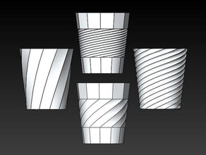 12 caras retorcidas florero decoración contenedor de la copa tarro almacenamiento los floreros 3d print model - Mito3D