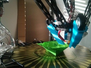 rostock max ball joint platform blower fan duct undermount e3d printer parts 3d print model - Mito3D