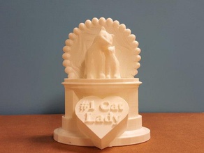 1 cat lady trophy sculptures cats tinkercad trophies 3d print model - Mito3D